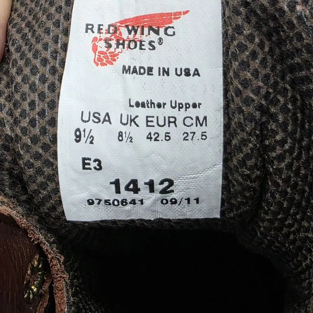 Red Wings Shoes Men's Model 1412 Size 9.5 E3 Brown
